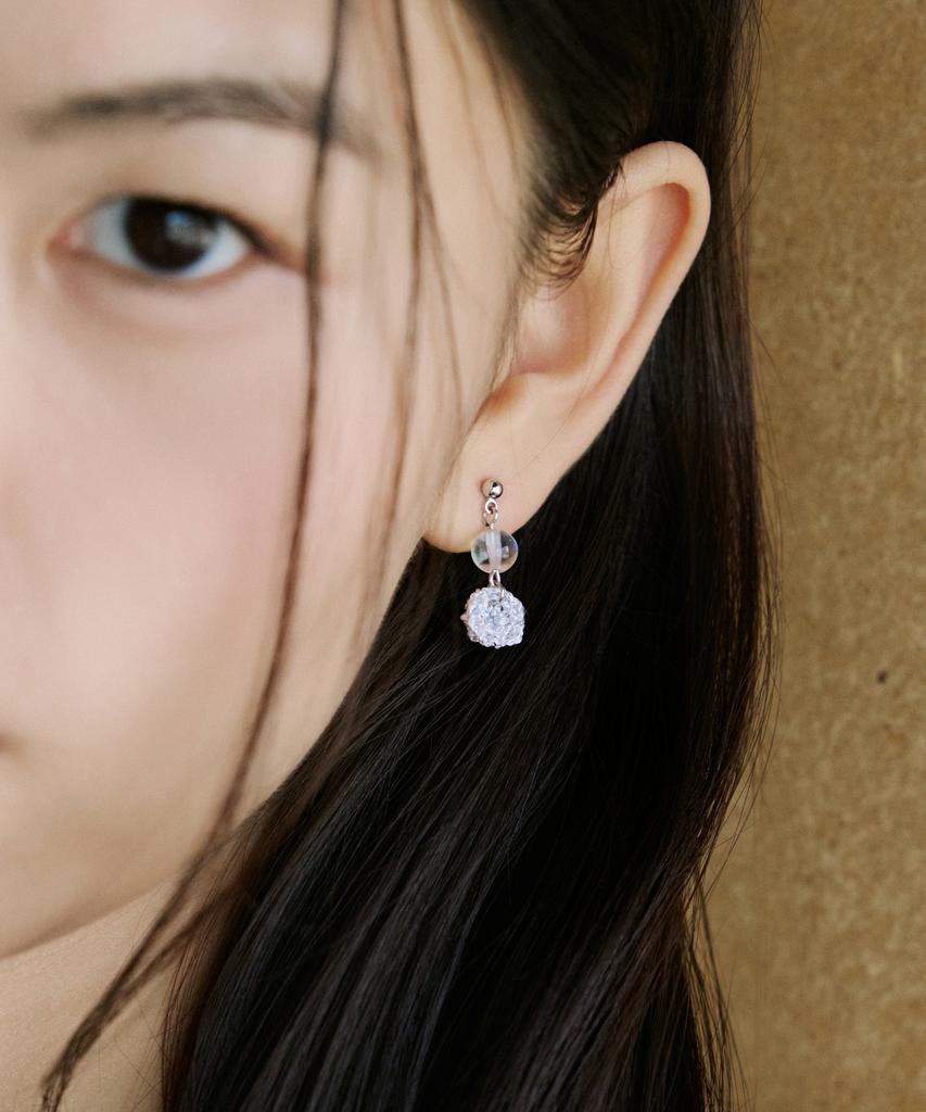 Merrymotive Clear And Silver Drop Earrings