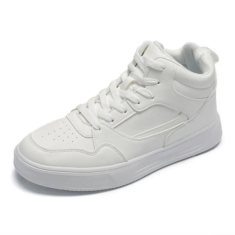 

Унисекс белые кроссовки размер 36-44 для женщин и мужчин, модные высокие кроссовки для скейтбординга на платформе, новые повседневные кроссовки для пары 44 белый