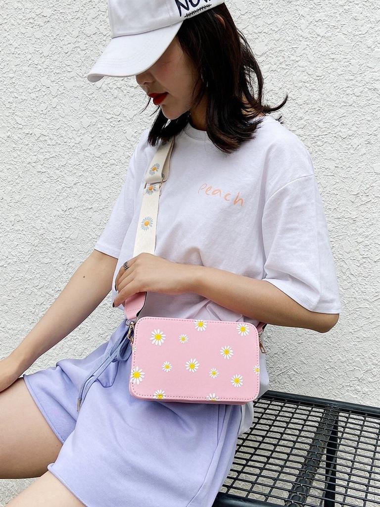 Little Daisy Embroidery Cute Mini Women's Crossbody Bag, Small Handbag, Wrist Guard, Wallet, Phone Bag, Coin Wallet