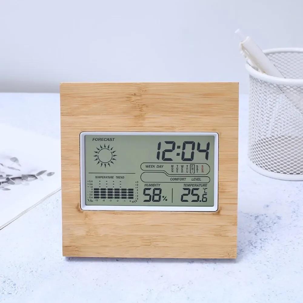 

ЖК-цифровые часы-гигротермограф, комнатный термометр, гигрометр, домашний офис, настольный монитор, измеритель температуры и влажности CHINA