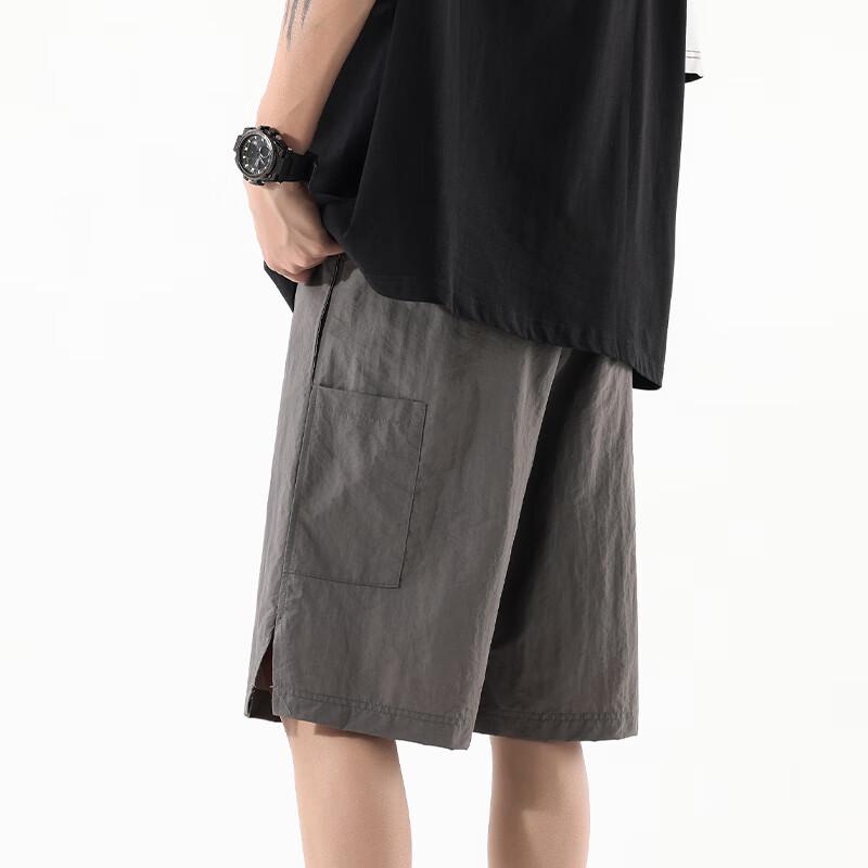Men's Drawstring Elastic Waist Straight Leg Casual Shorts