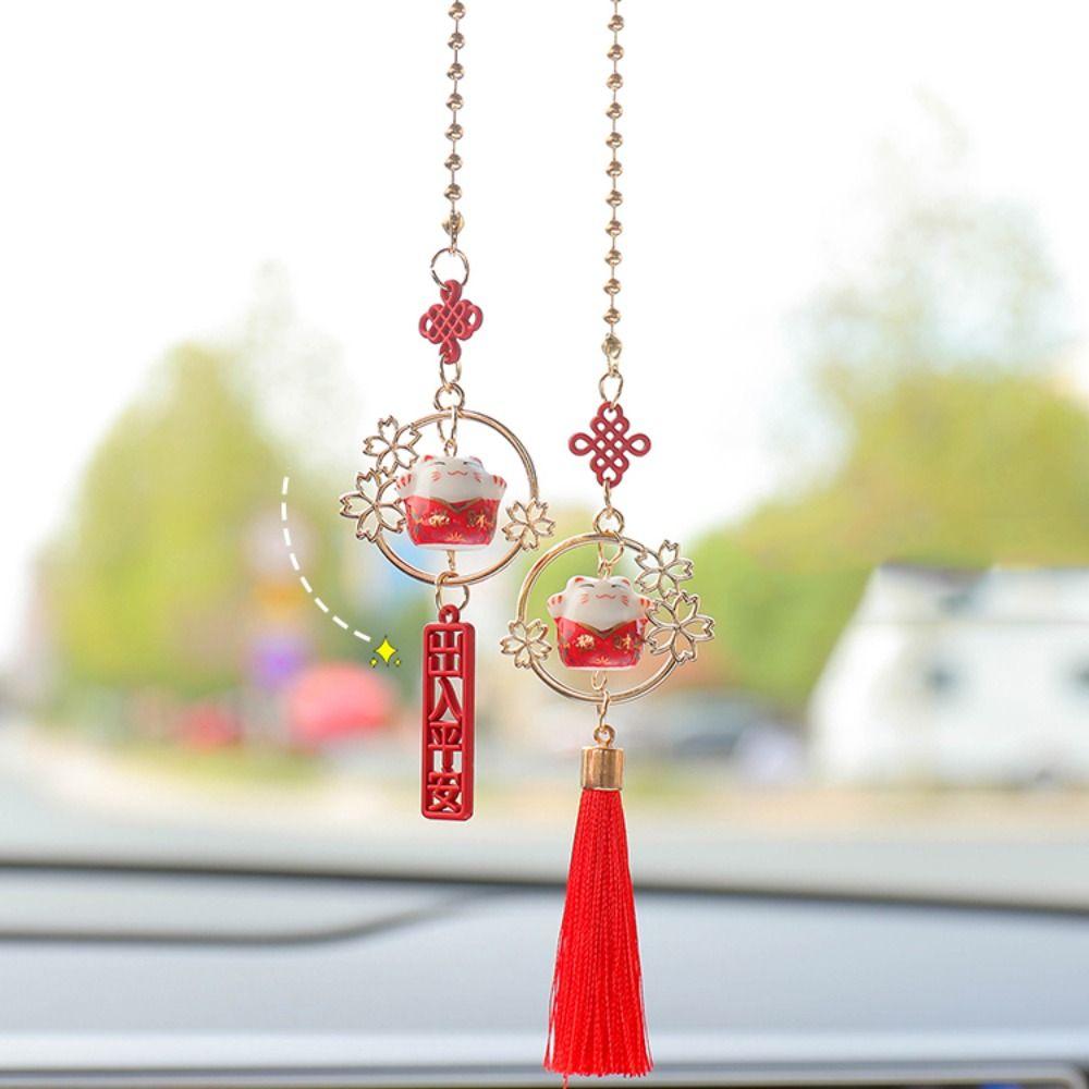 DIY Trinkets Auto Rearview Mirror Pendant Lucky Cat Pendants Car Hanging Pendants Room Decoration