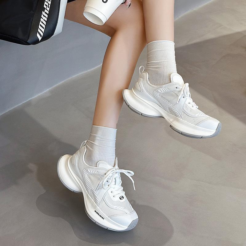 

Обувь для папы, женские летние новые тонкие кроссовки с дышащей сеткой, повседневные белые туфли на платформе для пар, мужские туфли 40