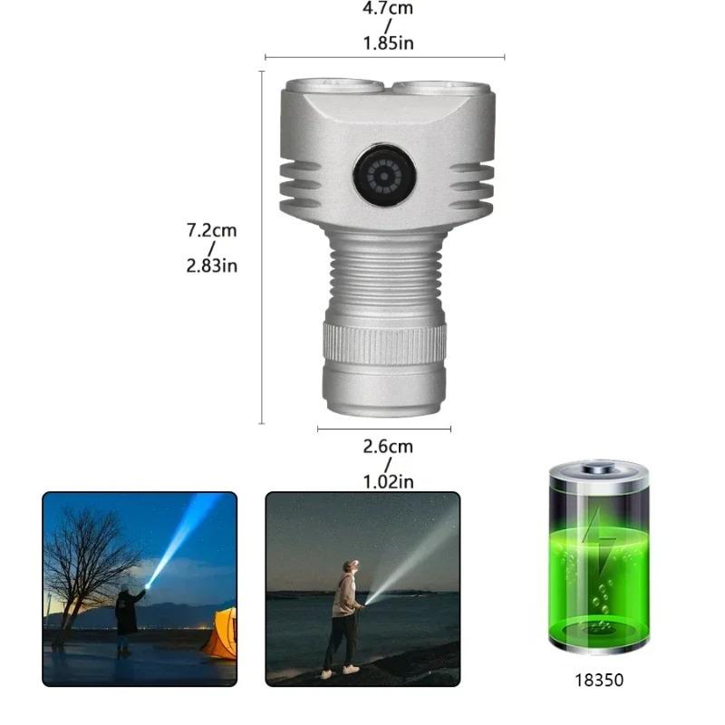 Mini svítilna TYPE-C dobíjecí přenosná vestavěná baterie malá svítilna se 4 režimy svícení kempingové nouzové svítilny