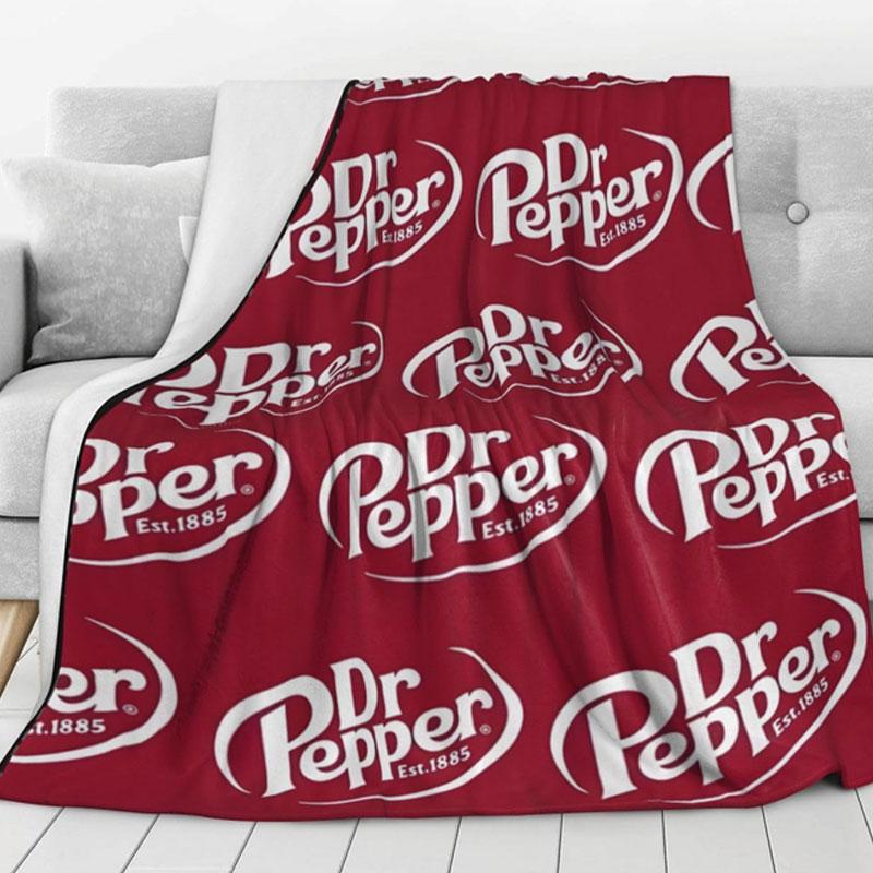 New Customizable Printing Trendy Fashion Soft Drink Dr Peppers Dr.Peppered Fleece Flannel Throw Blankets