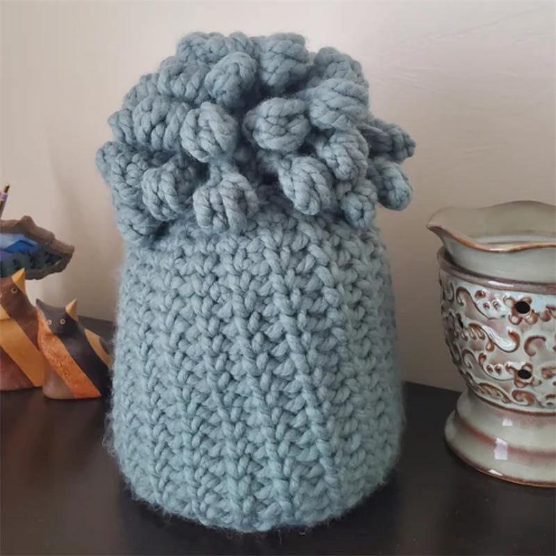New Handmade Crocheted Ice Woolen Hat, Warm and Cute Cartoon Headgear for Autumn and Winter