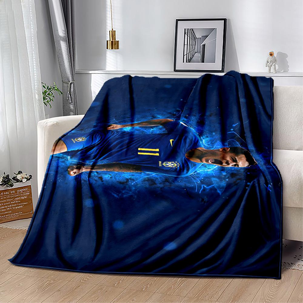 Brazilian Football Star Blanket Durable Comfort Suitable for Couch Office Chair Sofa for All Occasions Modern Best Holiday Gift for Friends Family