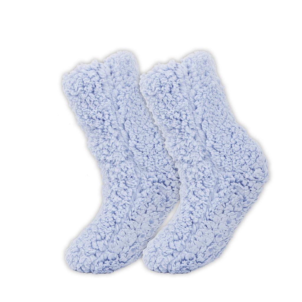 Women's Solid Color Thick Coral Fleece Women's Socks , Half Flannel Home Floor Socks , Warm Solid Color Warm Foot Socks
