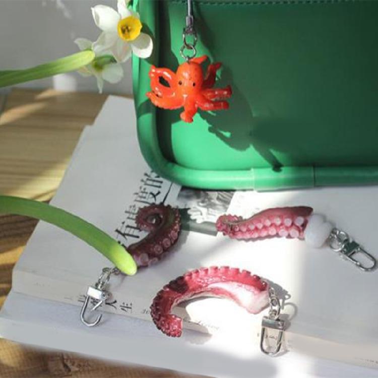 Portachiavi alla moda con tentacoli di polpo e calamaro, facile da usare, ciondolo per borsa, portachiavi multifunzionale, gioiello per chiavi e borse