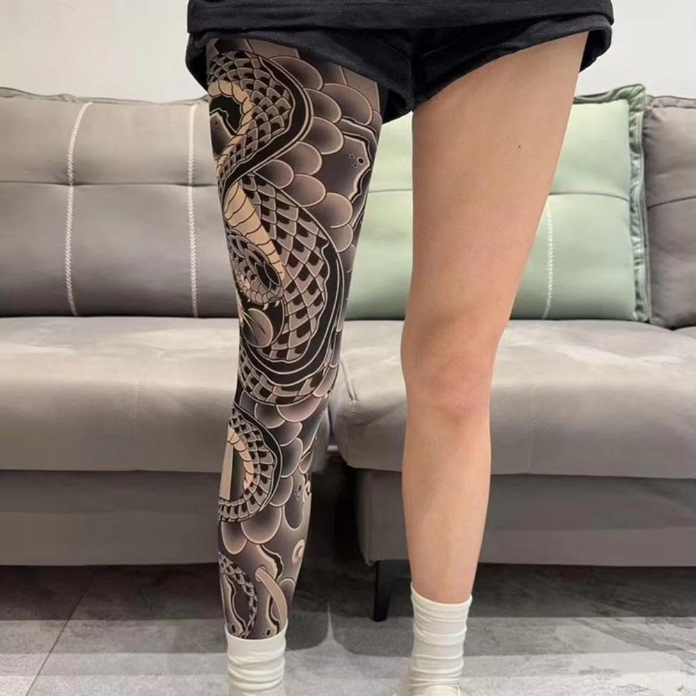 

Printed Tights Fake Tattoo Socks Sun-proof Sexy Stockings New Fishing Elastic Socks Unisex 2