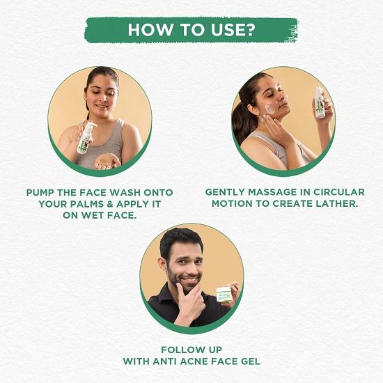 Anti Acne Face Wash For, Pimples Repair with Neem, Basil, Tea Tree & Aloe - 100g X 2