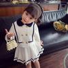 Children's 2024 Autumn Korean Fashion Academy Short Skirt Two-Piece Set
