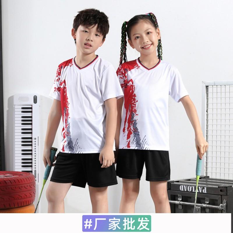 Kids Quick-Dry Badminton Set Sportswear Short Sleeve T-Shirt Shorts Unisex Fall Winter
