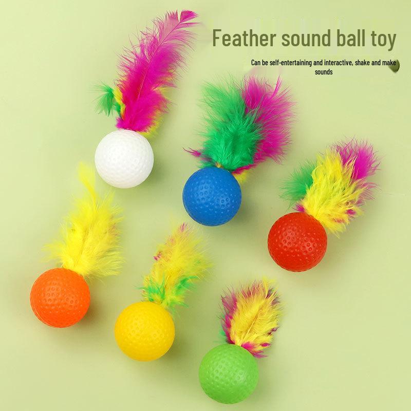 Colorful Elastic Cat Training Toy - 4CM Turntable Ball Ping Pong Play Ball
