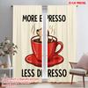 2pcs 2D Flat Printing Drapes More Espresso Less Depresso Polyester Fabric Without Electricity Festive Wall Decor Use for Booths