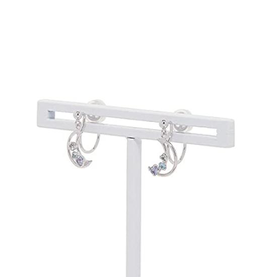 Bloom December Birthstone K10 White Gold Tanzanite Moon Earrings (0281-0744-0038-0000)