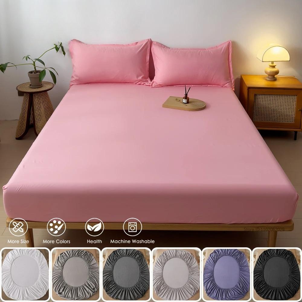 Fitted Sheet with Elastic Bands Non Slip Adjustable Mattress Covers for Single Double King Queen Bed