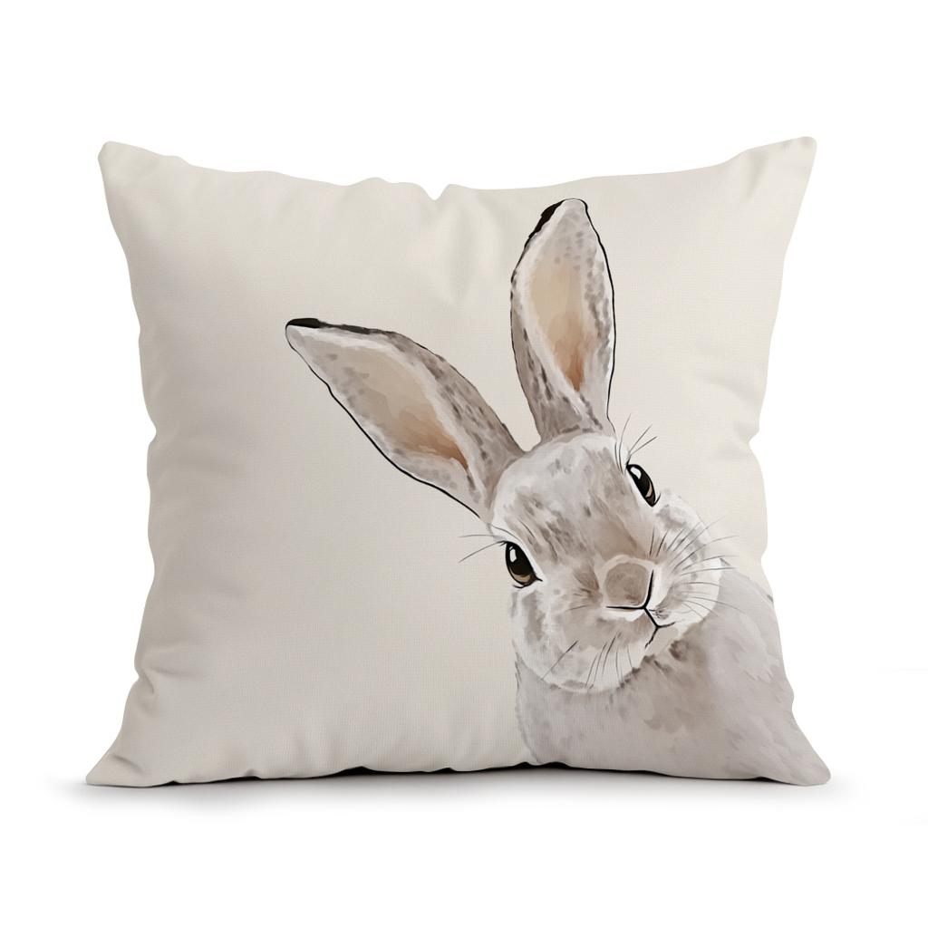 Rural Style Easter Bunny Pillowcase Printed Polyester 40/45/50cm Throw Pillowcover Decorative Sofa Cushion Pillowslip Home Decor