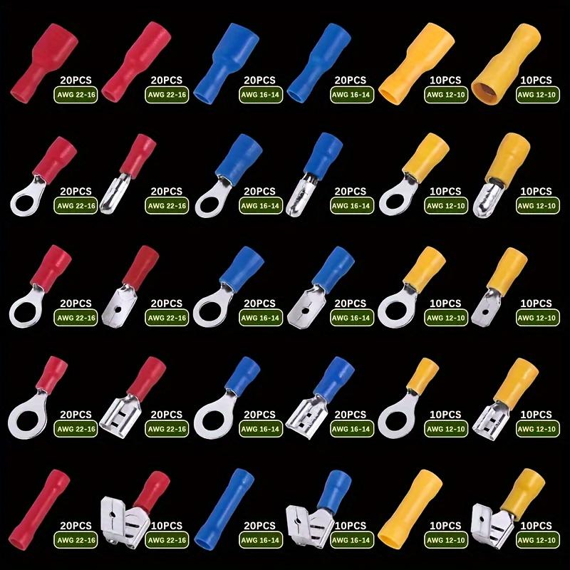 Insulated Electrical Wire Terminals Crimp Connectors Assorted Set, Color-Coded with Storage Box for Automotive Wiring