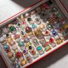 10/20/30/50Pcs/Lot Boho Fashion Luxury Colorful Rhinestone Rings Men Women Blingbling Jewelry Party Banquet Mixed Jewelry Gifts
