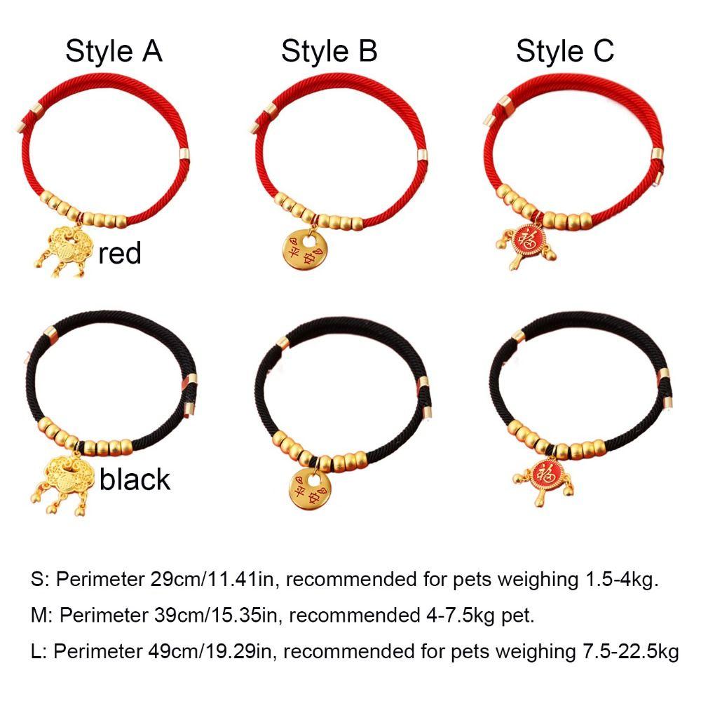 Chinese Style Cat Weave Necklace Adjustable Cat Long-Life Lock Collar  Photograph