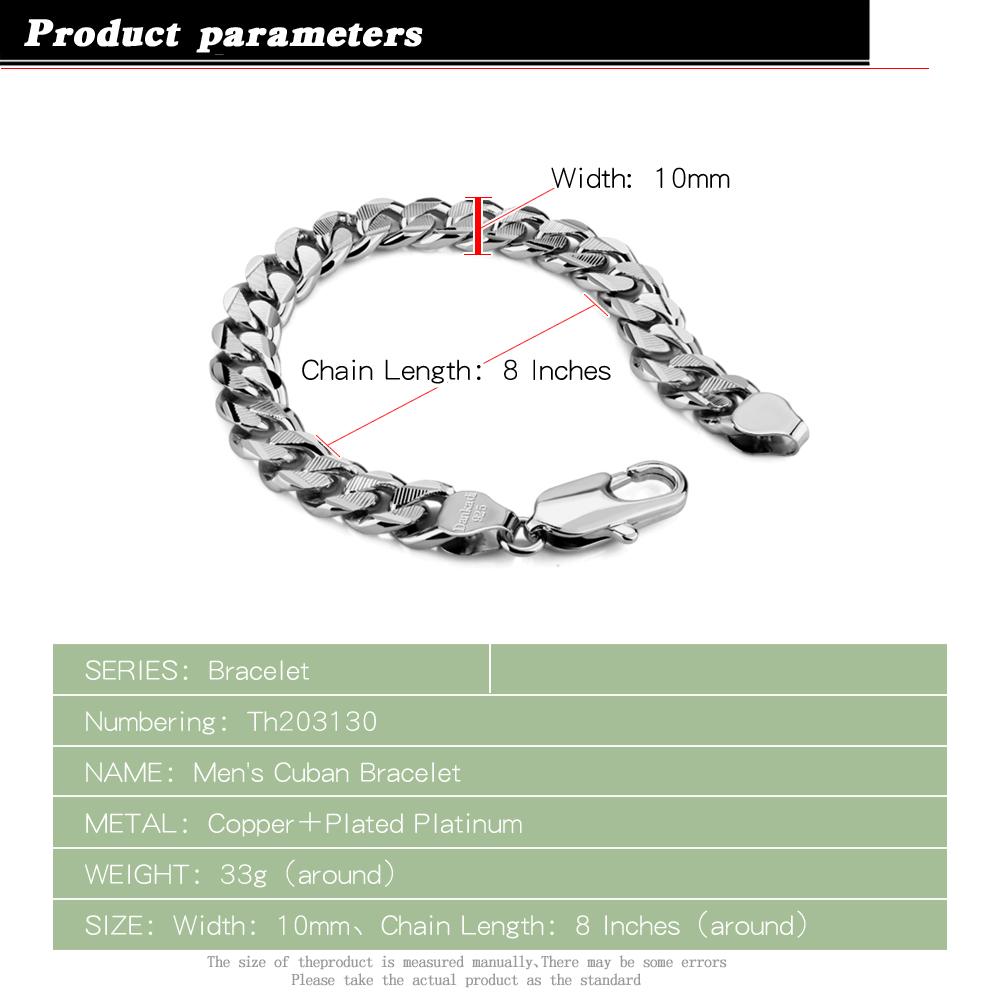 Bijoux en argent massif 100 % tendance en argent sterling 925 pour hommes, chaîne à maillons épaisse en argent pur véritable, bracelet de 8 mm, bijoux en argent pour hommes