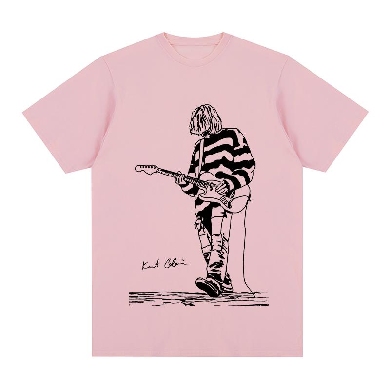 2026 Heißes Kurt Cobain Gitarre Vintage T-Shirt Lustig Lässig Harajuku Streetwear Baumwolle Herren T-Shirt Neues Tee Tshirt Damen Oberteile Locker Kurzarm