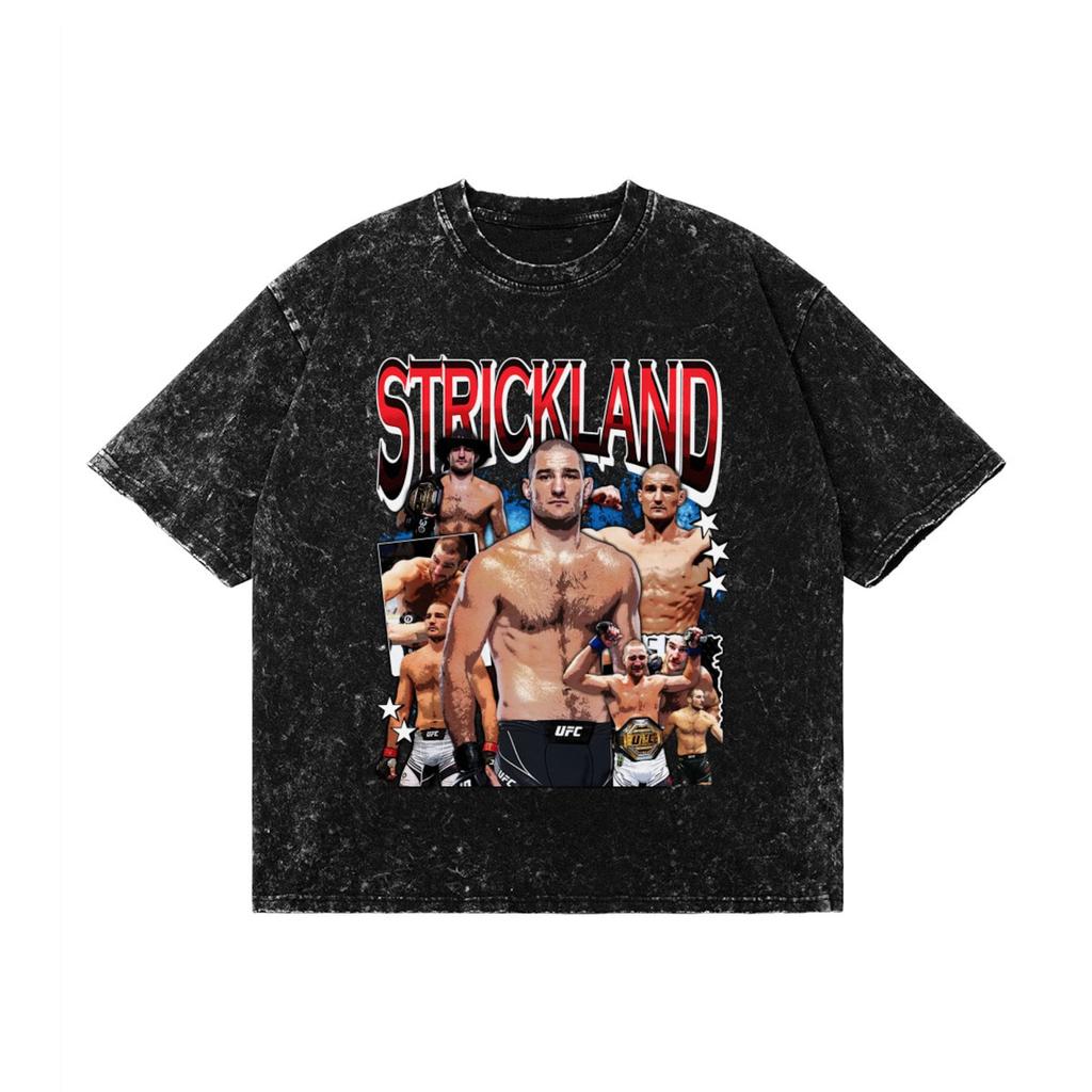 Sean Strickland Snow Wash Tee: Vintage UFC Graphic T-Shirt