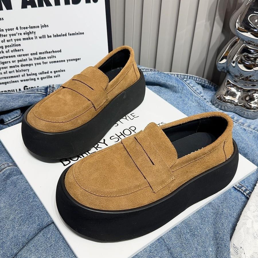Popular Loafers 2025 New Casual Shoes Comfortable and Fashionable Versatile and Thin Ultra-light Thick-soled Women's Versatile Trendy Shoes Women