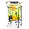 Jar Beverages Large Glass Dispenser Jar with Tap and Stand 4.2L