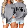 Women's Halloween Print Neck Pullover Sweatshirt Trendy Casual Fall Fashion