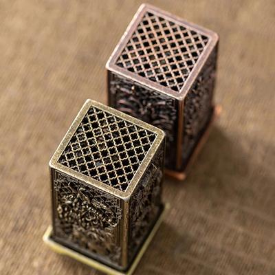 Kare Dikey Tütsülük Küçük Alaşım Tütsülük İç Mekan Aromaterapi Ev Süsü Çin Erik Tütsülükler