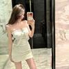 Pure Desire Sexy Lace Lace Tube Top Dress with Chest Pad High Waist Temperament Tight and Thin Hip-wrapped Off-the-shoulder Skirt