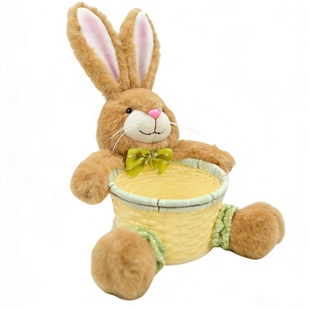 Easter Bunny Decorative Candy Storage Basket Cute Rabbit Shape Eggs Container Handmade Easter Bunny Candy Bowl Dish