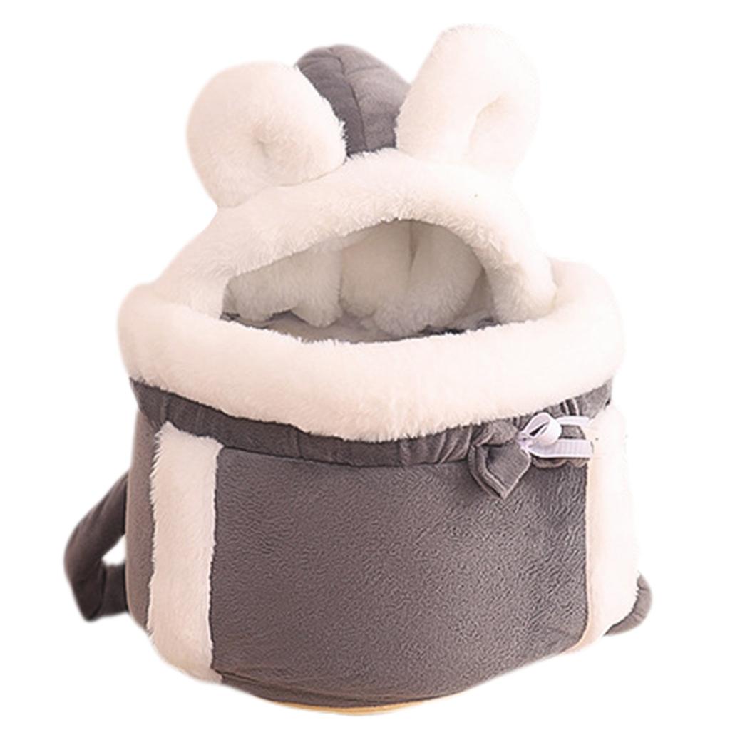 Cat Backpack Carrier Winter Warm Soft Plush Carry Pets Cage for Outdoor Travel Walking Cute Pets Backpack for Indoor Outdoor