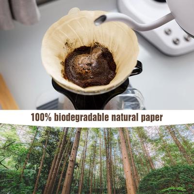 100/200 szt. Papierowe filtry do kawy o silnej przepuszczalności Naturalne filtry do kawy do ekspresów przelewowych 8-12 filiżanek Akcesoria do kawy przelewowej