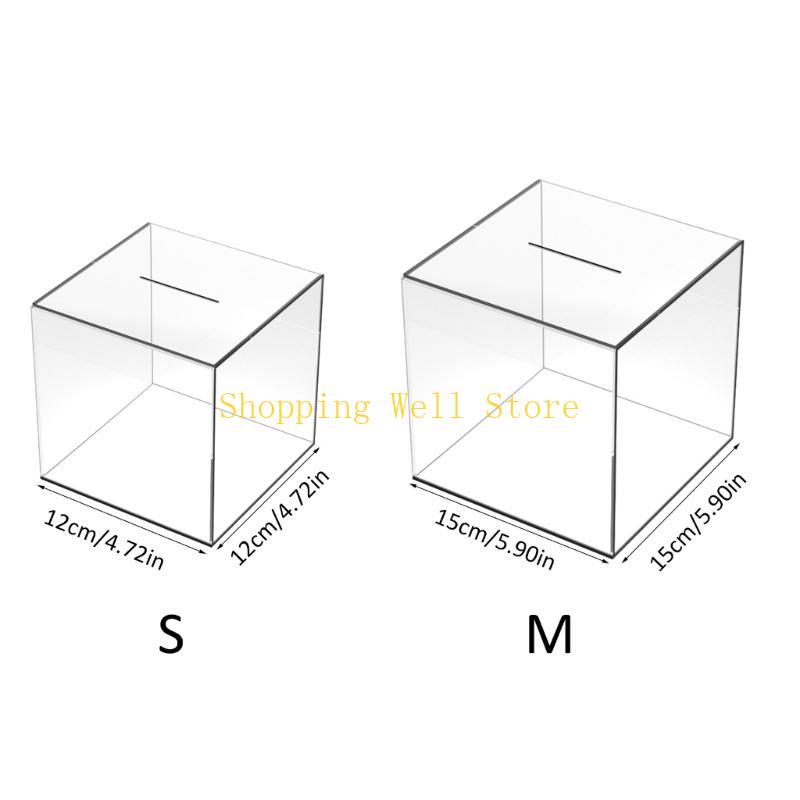 KX4B Acrylic Clear Money Jar Coin Banknote Storage Acrylic Piggy Money Saving Box for Cultivating Saving Habits