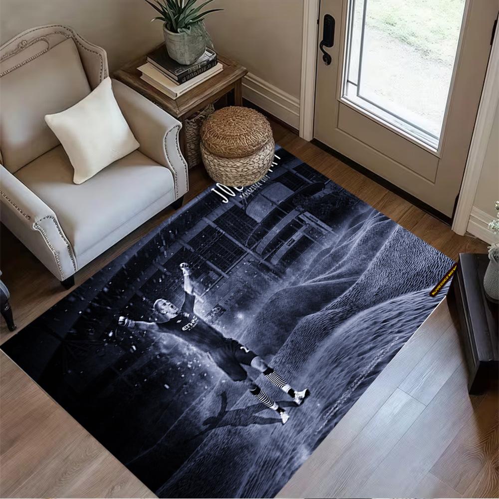 Football Player Blue Lights Carpet Perfect for Bedrooms Entryway Dining Room Hallway Antislip Carpet Decorate Offices Wedding Party Gift