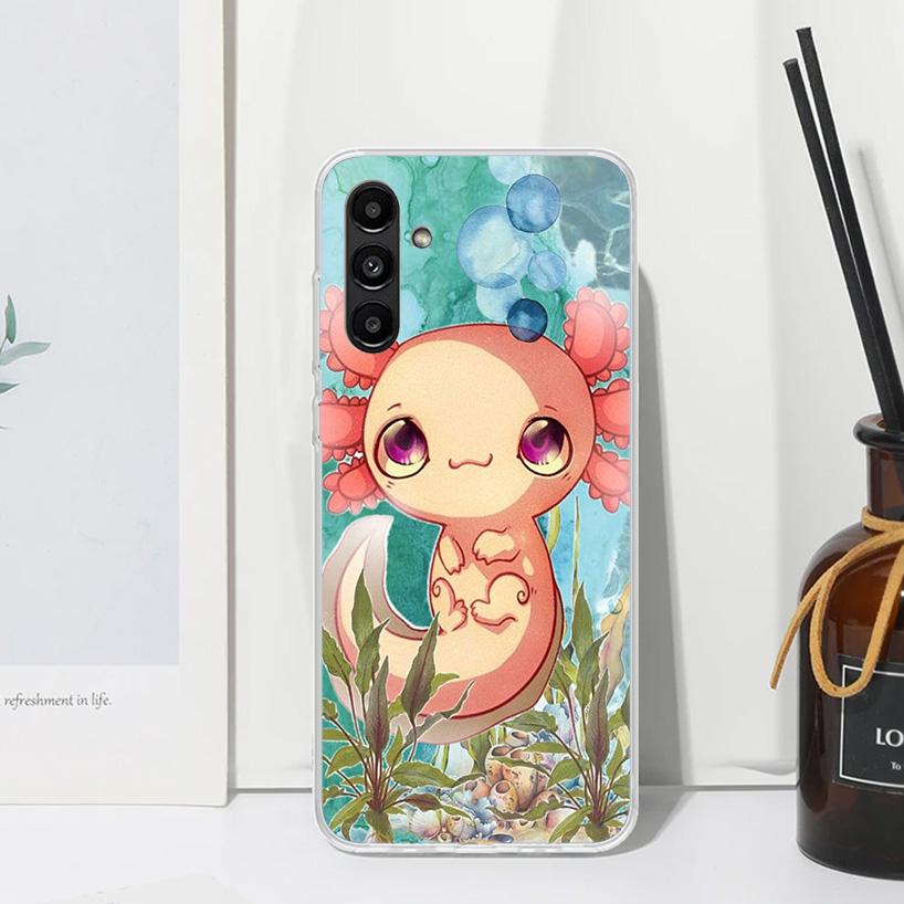 Cute Axolotl Kawaii Phone Case For Samsung Galaxy A17 A37 A57 A16 A26 A36 A56 A15 A25 A35 A55 A14 A24 A34 A54 A13 A23 A33 A53 A0