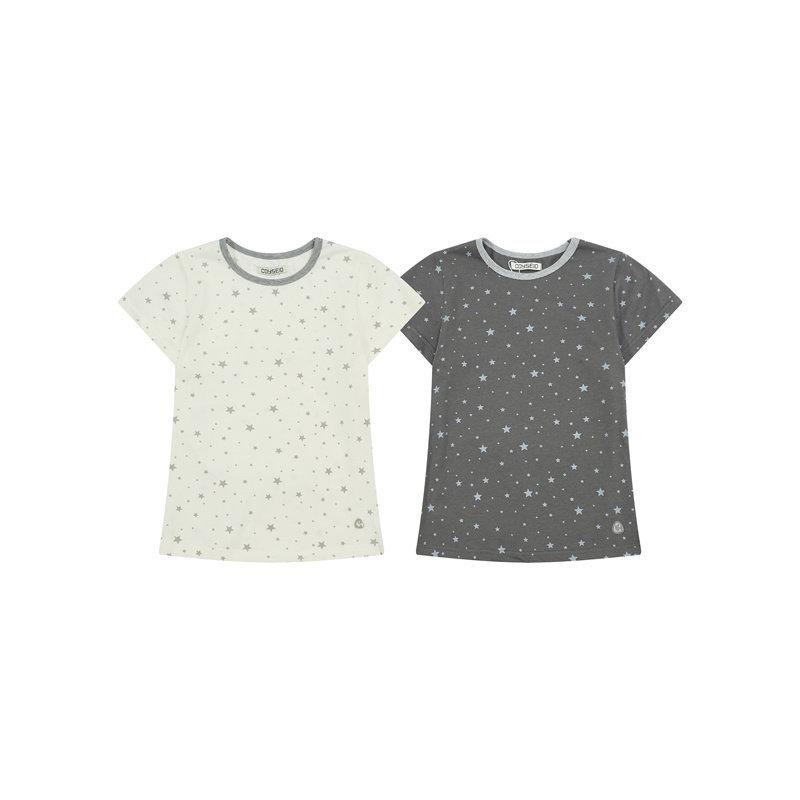 Women's Round Neck Short Sleeve Slim Fit Star Print Casual Cotton Tshirt Top