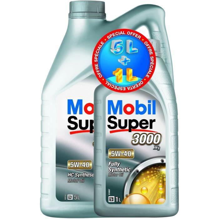 Engine Oil 5W40 Synthetic - MOBIL - Super 3000 - SPECIAL OFFER : 5 L + 1L