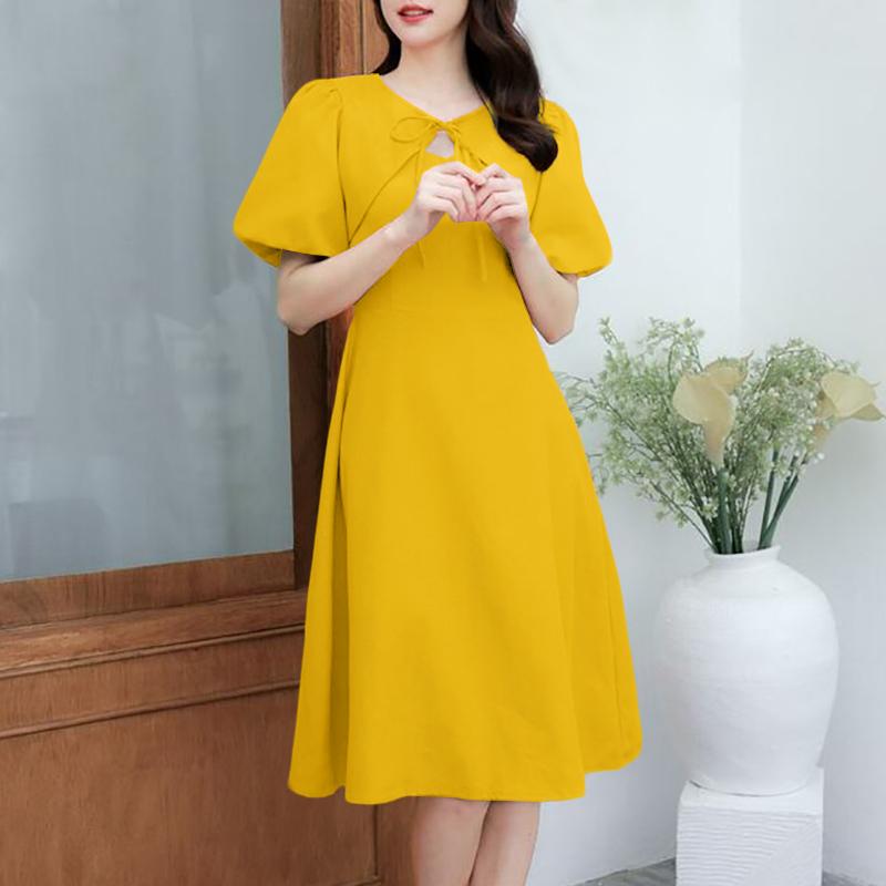 

ZANZEA Women Hollow Round Neck Summer Short Sleeve Dress 2XL