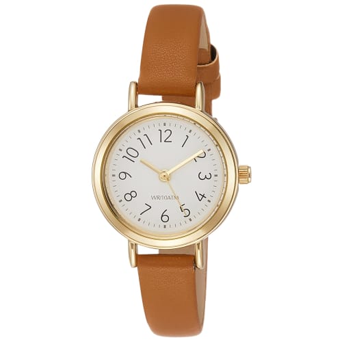 

Fieldwork Pluie Маленькие аналоговые часы, Водонепроницаемые, Кожаный ремешок, Белый циферблат, Коричневый, ST246-3, Женские