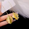 Creative Chinese Style Ginkgo Ear Hook Women Simple Earring Personalized Design Ginkgo Leaf Dangle Earrings  Jewelry Gift