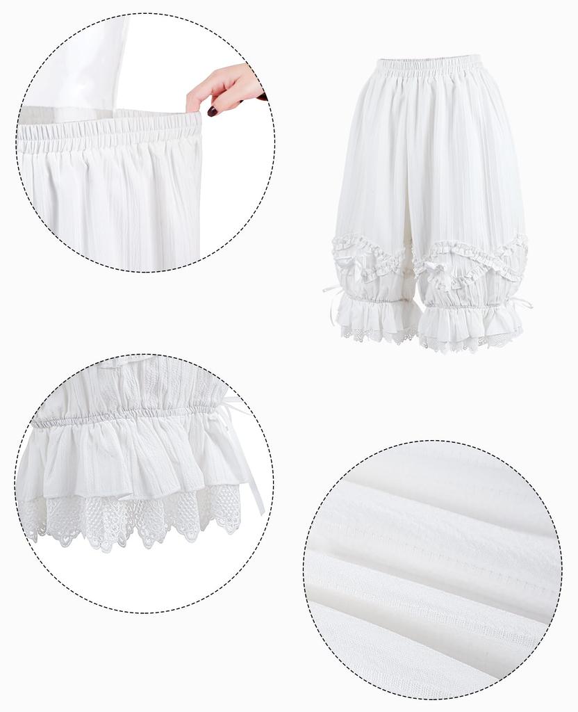 Lolita Pumpkin Heat Cold Innerwear White Ribbon [NOKIJP] Women's Pants, Drawers, Pettipants, Petticoat, Protection, Loungewear, Protection, Show-off
