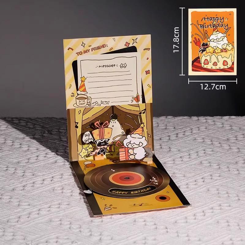 3D Custom Music Birthday Card with Recording, Handmade Gift Message "Add Oil"
