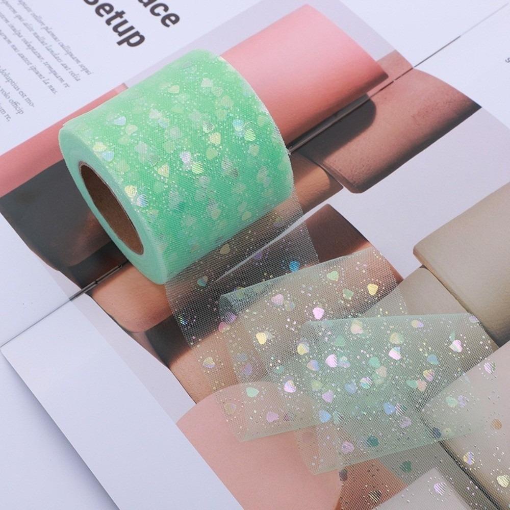 DIY Heart-shaped Tulle Roll DIY Handmade Craft For DIY Hairbows Wedding Birthday Decoration