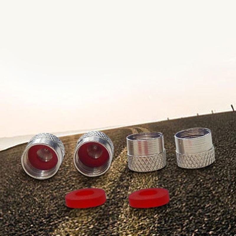 Universal Style Metal Car Anti-rust Motorbike Wheel Tire Valves Stem Cap Airtight Cover Dustproof with Rubber Seal Rings