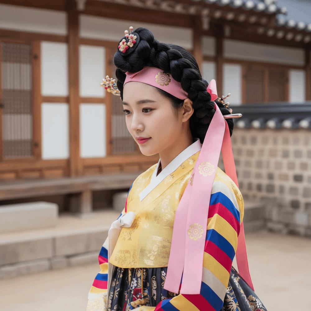 Traditional Korean Headband Ribbon Stage Dance Costume Gift Korean Hanbok Hairband  Girl