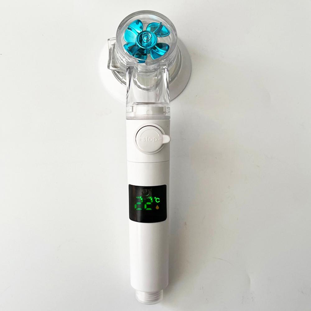Propeller Shower Head with Digital Temperature Display Screen 3 Modes High Pressure Large Flow Shower Faucet Bathroom Accessorie